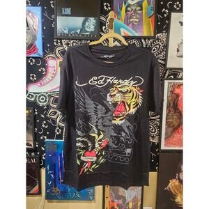 NWT Ed Hardy Eagle Tiger Tattoo Streetwear Deadstock Tee Black Medium
